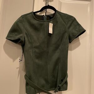 NWT Ann Taylor Sage Green Suede shirt​​